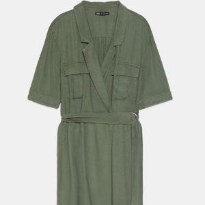 Never-Worn Zara Khaki Dress With Pockets (XS)